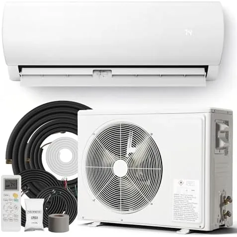 tehanld mini split acheating system upgraded 12000 btu mini split air conditioner with heat pump 19 seer2 115v energy efficient ac unit up to 750 sqft complete installation kit